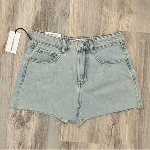 NWT WeWoreWhat Blue Denim Jean Shorts High Rise Light Wash Cutoff Hem Size 26